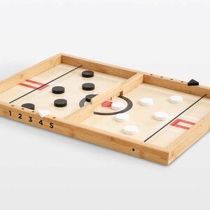 Crate and Barrel Wonder & Wise Sling-a-Ling Wooden Table Hockey Game.  Open Box